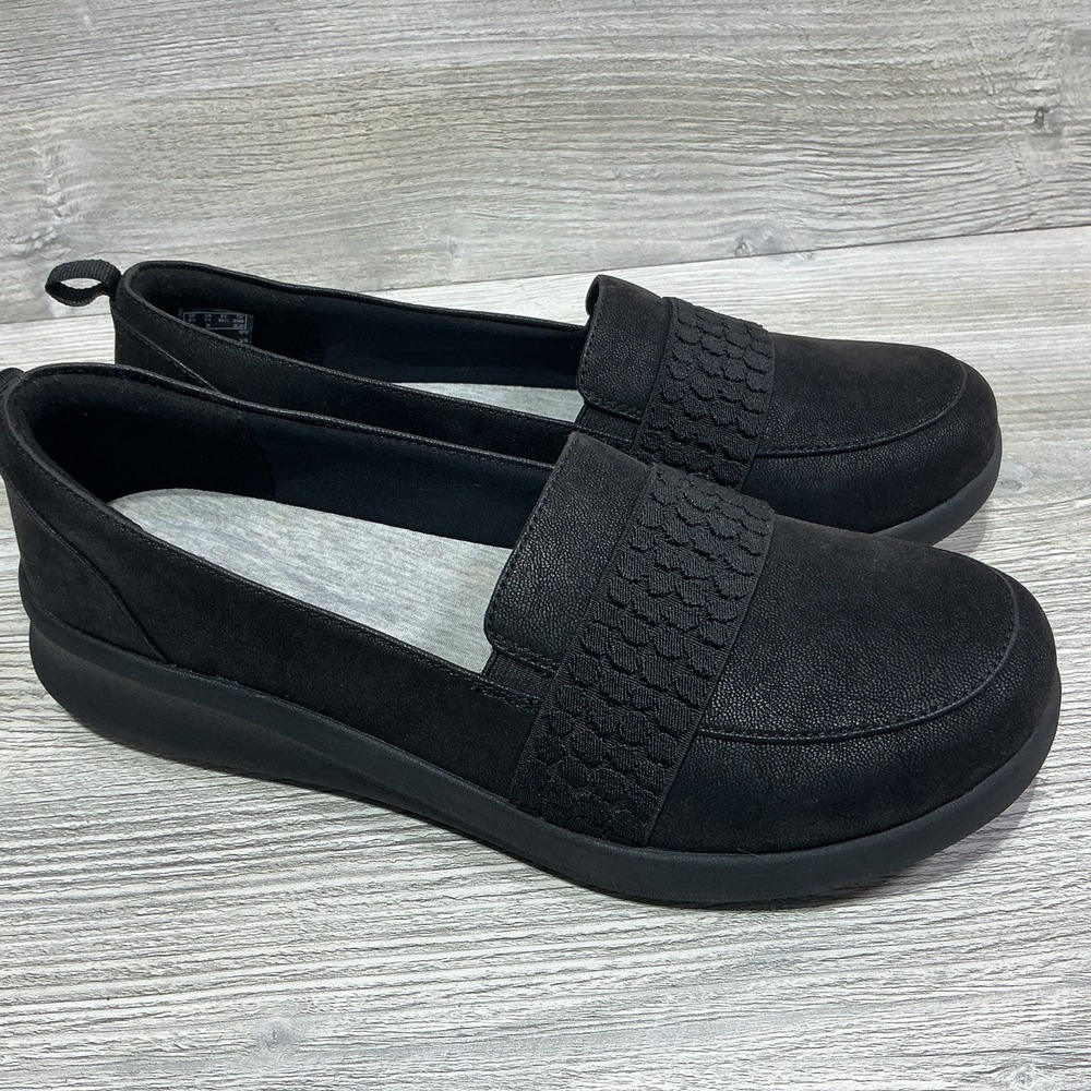 Clarks Cloudsteppers Women's Sillian 2.0 Zest Loafers Black Comfort Size 11W NEW